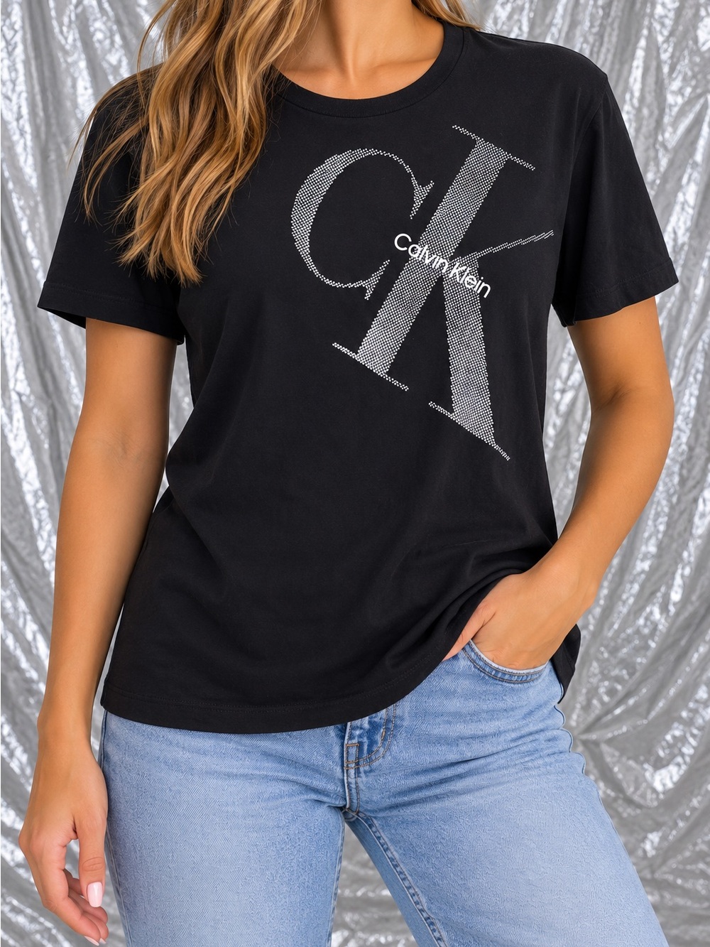 Calvin Klein Men's CK Logo Graphic Print Black Crew Neck T-Shirt Size L